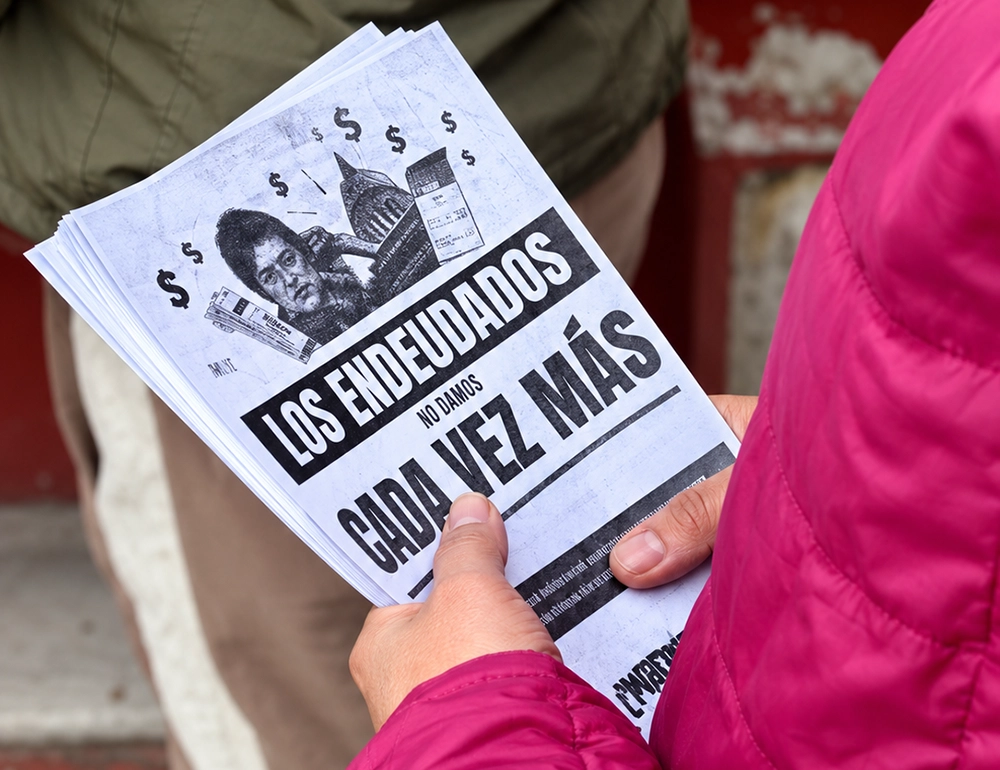 flyer de protesta de endeudados argentinos