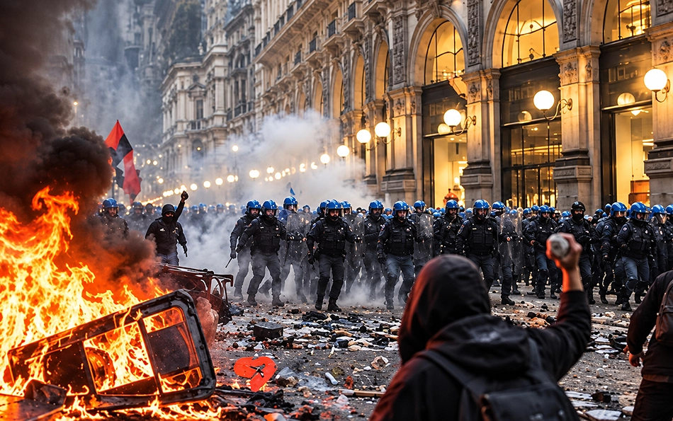 caos de manifestantes en Europa