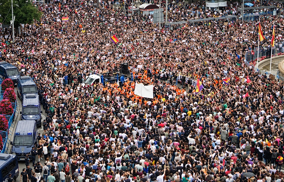 caos de manifestantes en Europa